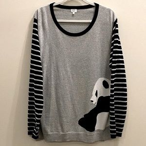 Gently Used Crown & Ivy Sweater.  Soft 100% Cotton   Gray, Black & White    3X